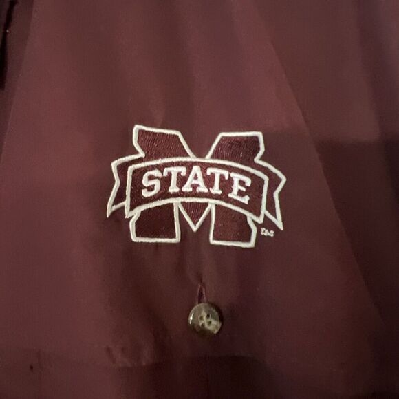 DRAKE WATERFOWL Mens Medium Mississippi State Vented Short Sleeve Button Shirt - Picture 3 of 8